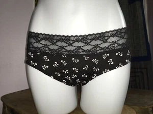 Victoria’s Secret Black White bows hip-hugger panties L - Picture 1 of 7