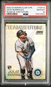 2022 Topps Stadium Club Chrome Julio Rodriguez TEAM OF THE FUTURE RC, PSA 10 - Bild 1 von 2
