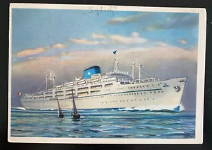 1955 Barcelona Spain Picture Postcard cover PPC To New York Usa TN Sydney Ship - Picture 1 of 2