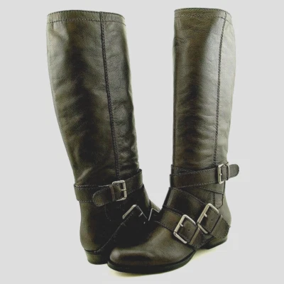 B. MAKOWSKY SUSAN SIZE 6 M BLACK LEATHER KNEE HIGH RIDING BOOTS BOOTIES - Image 1 of 4