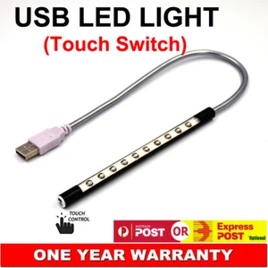 Nuevo Flexible 10 LED USB Interruptor de Control Táctil Lámpara de Lectura Luz Antorcha para Laptop - Imagen 1 de 16