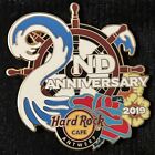 Hard Rock Cafe Antwerp 2nd Anniversary Pin -  Water, Flowers, Ship, Boat, Wheel