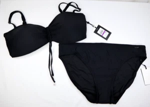 DKNY Convertible Bandeau Style Tie Front Bikini Top & Bottom Size 2XL - NEW - Picture 1 of 8