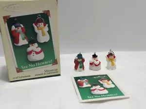 Ornamenti Hallmark Keepsake 2005 VEDI NO IMBROGLIO! set 3 miniature pupazzi di neve - Foto 1 di 3