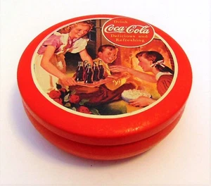 Coca Cola Delicious and Refreshing 5" Round Tin Container - Picture 1 of 5