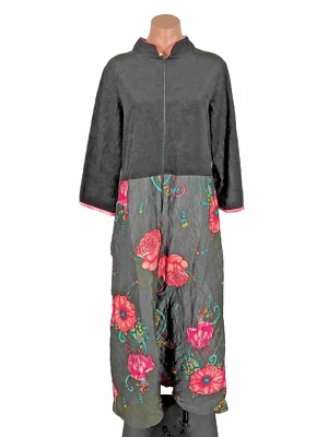 Vestido Casa Bata Plaza 9 M Vintage Años 70 Salón Muumuu Caftán Psicodélico Floral Foto 1 de 4