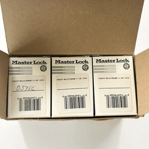 Lot of 9 -Master Lock, 1 1/2 In, Solid Brass - Picture 1 of 4