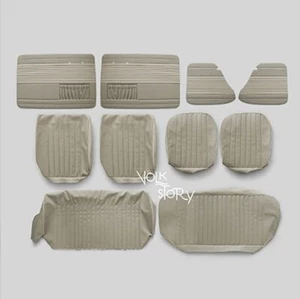 Vw upholstery seat cover door panel board smooth +basket weave beige 1965-66 - Picture 1 of 12