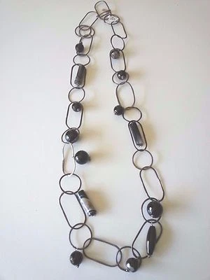 NUEVO Collar llamativo cadena ónix y ágata  Foto 1 de 4