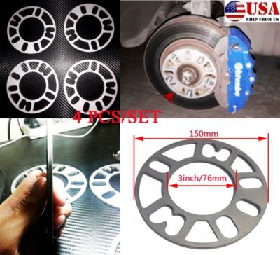 4Pcs 5mm Auto Car Aluminum Alloy Wheel Tire Spacers Adaptor Shims Plate 4/5 Stud - Image 1 of 4