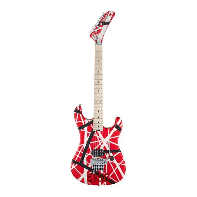 EVH Striped Series 5150 6 String Right Hand Red Black and White Electric Guitar - Image 1 of 4