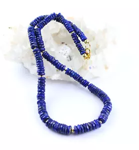 Collana Elegante In Lapis Lazuli Blu Marino A Facette Circa 193 Ct - Foto 1 di 6