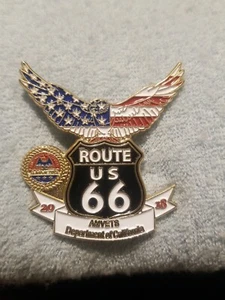 2018 Amvets Dept Of California Route Us 66 Large Lapel Hat Vest Pin Beautiful - Picture 1 of 7