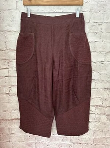 ARIA Womens Capri Pant "Bisbee" Herringbone Woven Lagenlook Hippie Size S/M NEW - Picture 1 of 5