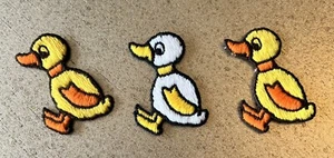 Ente Posten von 3 Aufnähern - Vintage ca. 1970er Jahre - 2"x1,5" zum Aufnähen - NEU - Bild 1 von 1