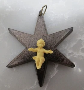 Estrella de David vintage con Jesús en el medio - adorno de plástico hecho en Italia - Imagen 1 de 7
