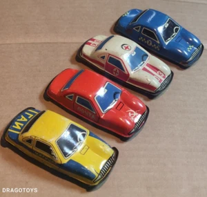 VINTAGE VOLGA TOY CAR SET POLICE TAXI AMBULANCE POSTAL SERVICE SOVIET USSR CCCP - Picture 1 of 24