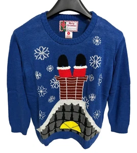 Merry Christmas Ugly Christmas Sweater Size Large Unisex Santa Chimney - Bild 1 von 6