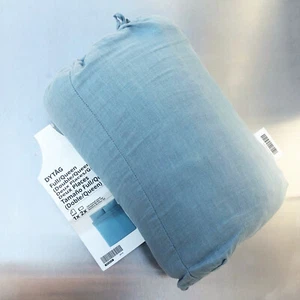 DYTÅG/DYTAG 100% Linen Blue Duvet Cover & Pillowcases FULL/QUEEN  (Double/Queen) - Picture 1 of 20