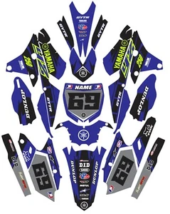 Graphics for YZ 250F YZ250F 2014 2015 2016 2017 2018 Decals Blue - Foto 1 di 1