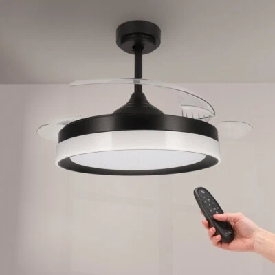 Lampadario Ventilatore soffitto Black Yeray 36W illuminazione Led regolabile - Immagine 1 di 3