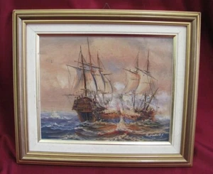 VINTAGE OIL ON BOARD PAINTING IN ORIGINAL WOODEN FRAME SIGNED - Picture 1 of 12
