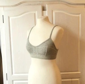Calvin Klein Schwarz Sport-BH Crop Top Bustier Bralette Gym Jogging S Grau - Bild 1 von 11