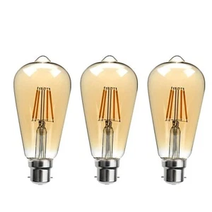 3 pack Antique Style Edison Vintage LED Bulbs Industrial Retro Lamps B22 ST64 4W - Picture 1 of 10
