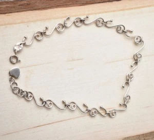 Silpada 925 Sterling Silver Heart Charm Ankle Bracelet A0823 - Picture 1 of 12
