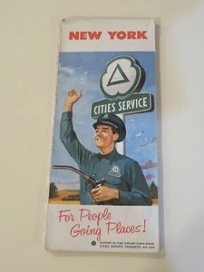 Mapa de carreteras del estado de Nueva York Cities Service 1961 = - Imagen 1 de 5