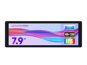 Waveshare 7.9in IPS Display 400×1280 Toughened Glass Panel HDMI for Raspberry Pi - Picture 1 of 27