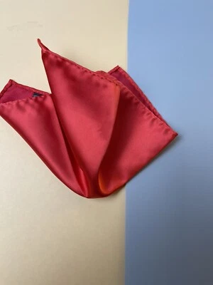 100% Polyester Handmade  9.5 RED pocket square Luxury Refine Quality - Image 1 of 3