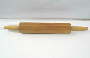 A 1980'S VINTAGE WOOD ROLLING PIN WITH WOOD HANDLES - Picture 1 of 5