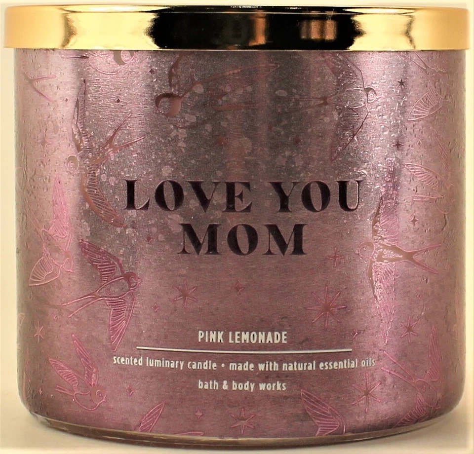 Bath & Body Works LOVE YOU MOM - LIMONADA ROSA 3 mechas vela perfumada 14,5 OZ Foto 1 de 1