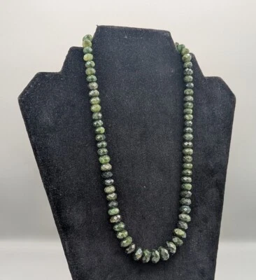 Jay King DRT 925 Silver Faceted Nephrite Jade Graduated Bead Necklace 20" - Image 1 of 4