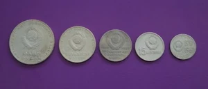 5 St SET Gedenkmünzen 50 Jahre Sowjetmacht LENIN Münze СССР UdSSR Rubel рубль - Picture 1 of 8