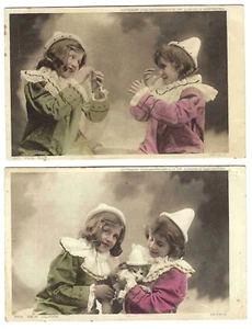 "THE NEW CLOWN" & "TIT FOR TAT"  2 Vintage Post Cards - Picture 1 of 2