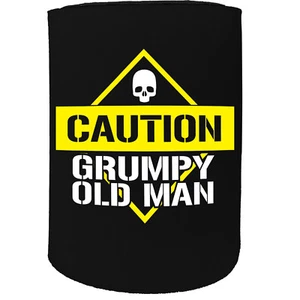 Stubby Holder - Caution Grumpy Old Man - Funny Novelty Christmas Gift Joke Beer - Picture 1 of 2