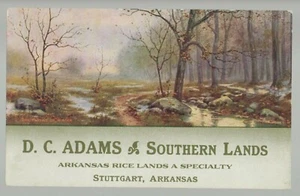 Stuttgart ARKANASAS c1910 ADVERTISING Buyer LAND SALES Farm Farms D.C. ADAMS AR - Picture 1 of 2