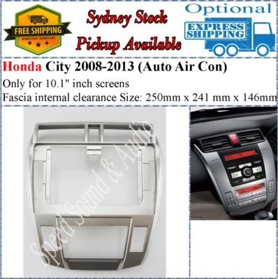 For 10 Ten Inch Screen Fascia facia Fits Honda City 2008-2014 Auto AC Air Con - Image 1 of 4