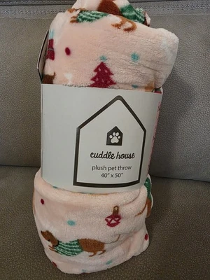 Dachshund Holiday Christmas Dog Lover Throw Blanket - Image 1 of 2