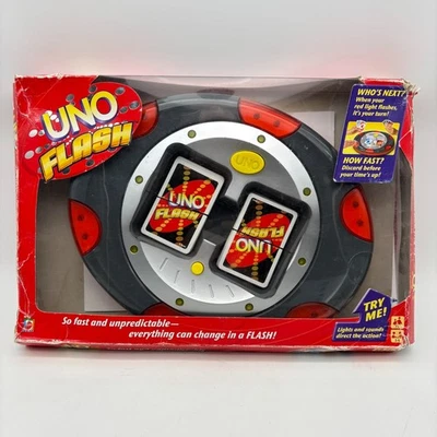 Uno Flash Electronic Card Game COMPLETE TESTED WORKS Mattel 2007 Family - Image 1 of 4