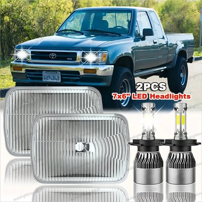 Par de faros LED H4 5x7 7x6 para camioneta Toyota 82-1995 Tacoma 4Runner 84-1991 Foto 1 de 4