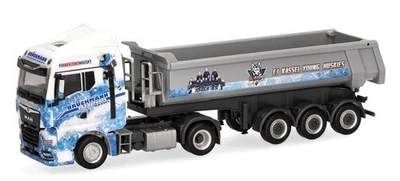 HERPA - MAN TGX 4x2 con volquete de 3 ejes BRUCKMANN - KASSEL HUSKIES - 1/87 ... - Imagen 1 de 4
