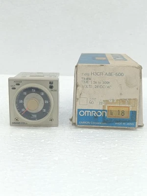 OMRON H3CR-A8E-600 MULTIFUNCTION ANALOG TIMER 24V AC/DC 5A 250VAC 8-PIN NEW - Image 1 of 4