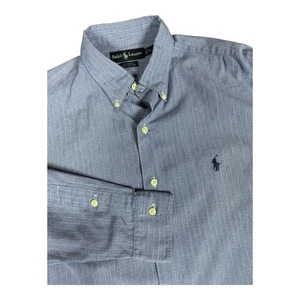 Polo Ralph Lauren McMeel Button Front Shirt Long Sleeve Men’s M Cotton Pony Blue - Picture 1 of 10