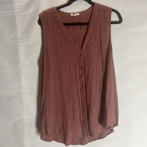Maurices Shirt Damen XL Rosa Kurzarm Herz Knopfleiste V-Ausschnitt - Bild 1 von 8