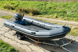 Refurbished 4m Rib Inflatable Boat with Trailer and Outboard Engine - Picture 1 of 12