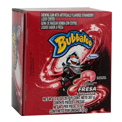 Bubbaloo Chicle con sabor a fresa y centro líquido (70 piezas/caja) Foto 1 de 2