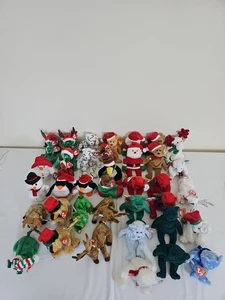 Lot Of 39 Ty Christmas Beanie Baby, Some Rare - Picture 1 of 8